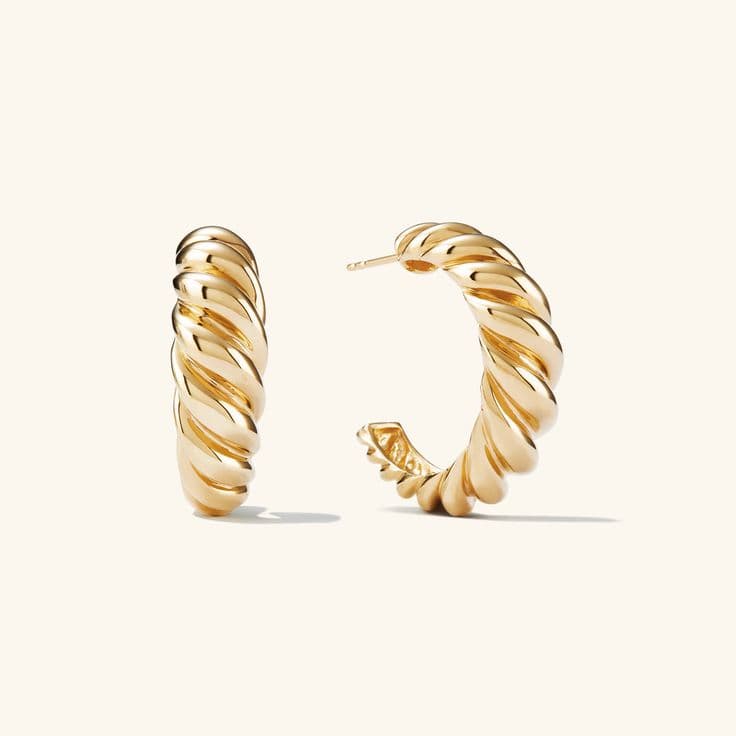 Croissant Dome Hoops | Mejuri | Large gold earrings, Women's earrings ...