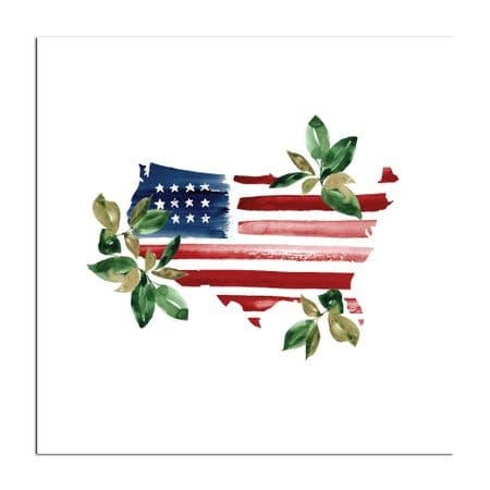 Botanical Flag Canvas Wall Art by Sara Berrenson | iCanvas | Patriotic ...