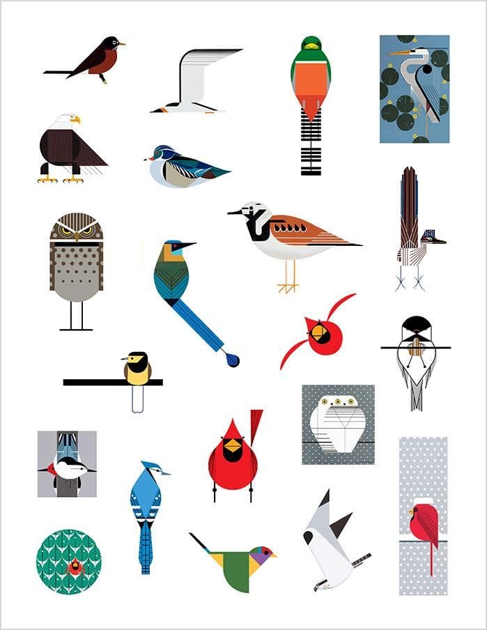 Charley Harper’s Birds Sticker Book | Charley harper birds, Bird ...