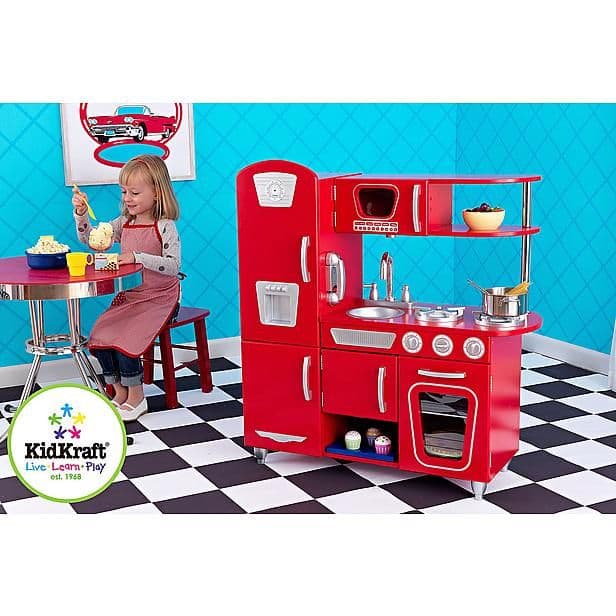 Kidkraft 53173 rode vintage keuken | Kids play kitchen, Kidkraft ...