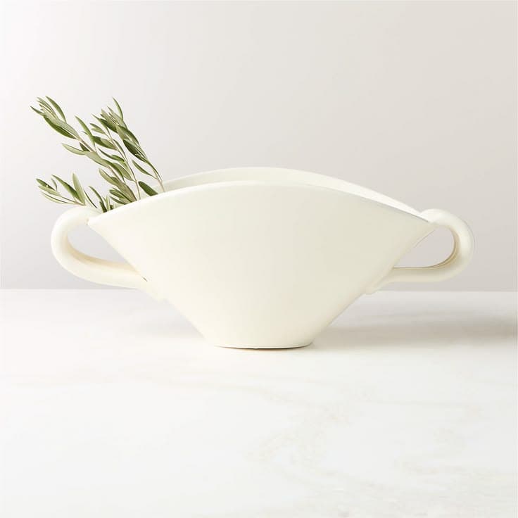 Chiara White Ceramic Vase | CB2 Canada | White ceramic vases, Ceramic ...