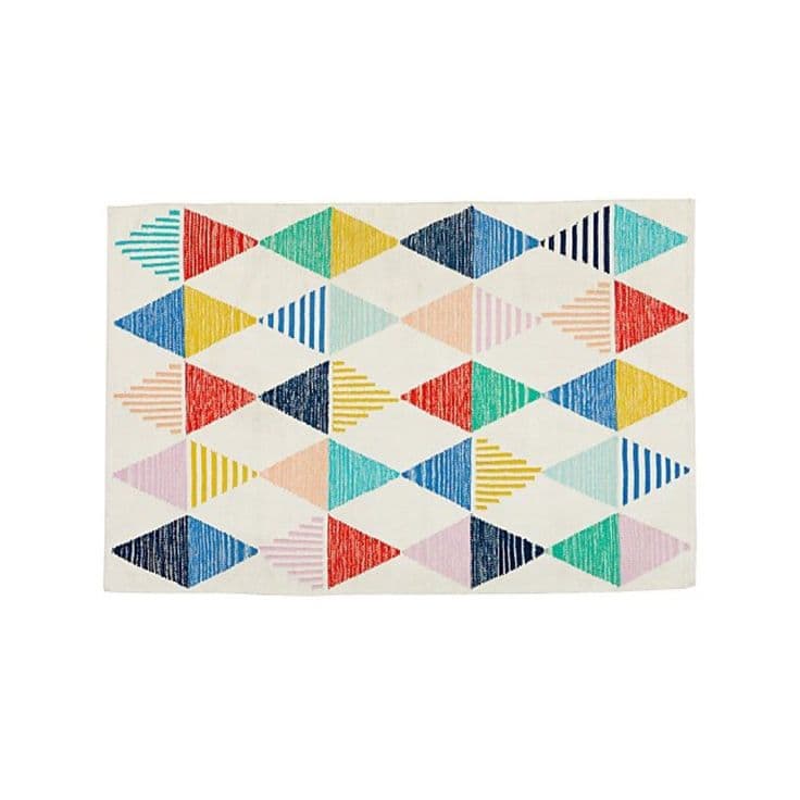 Crate and Barrel Colorful Triangles Rug | Triangle rug, Geometric rug ...