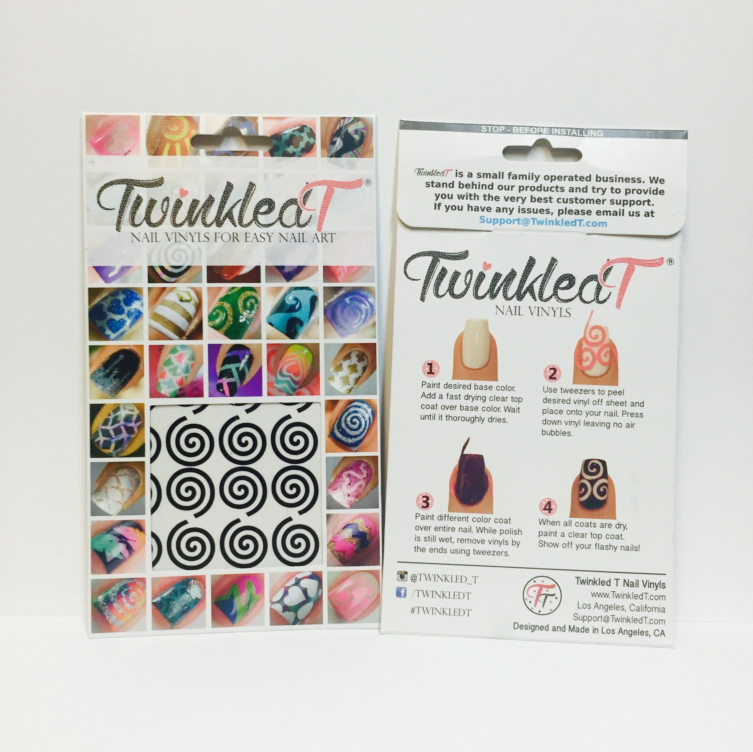 Floral Watermarble Stencils Nail Vinyls By Twinkled T - 1 Sheet of 16 ...