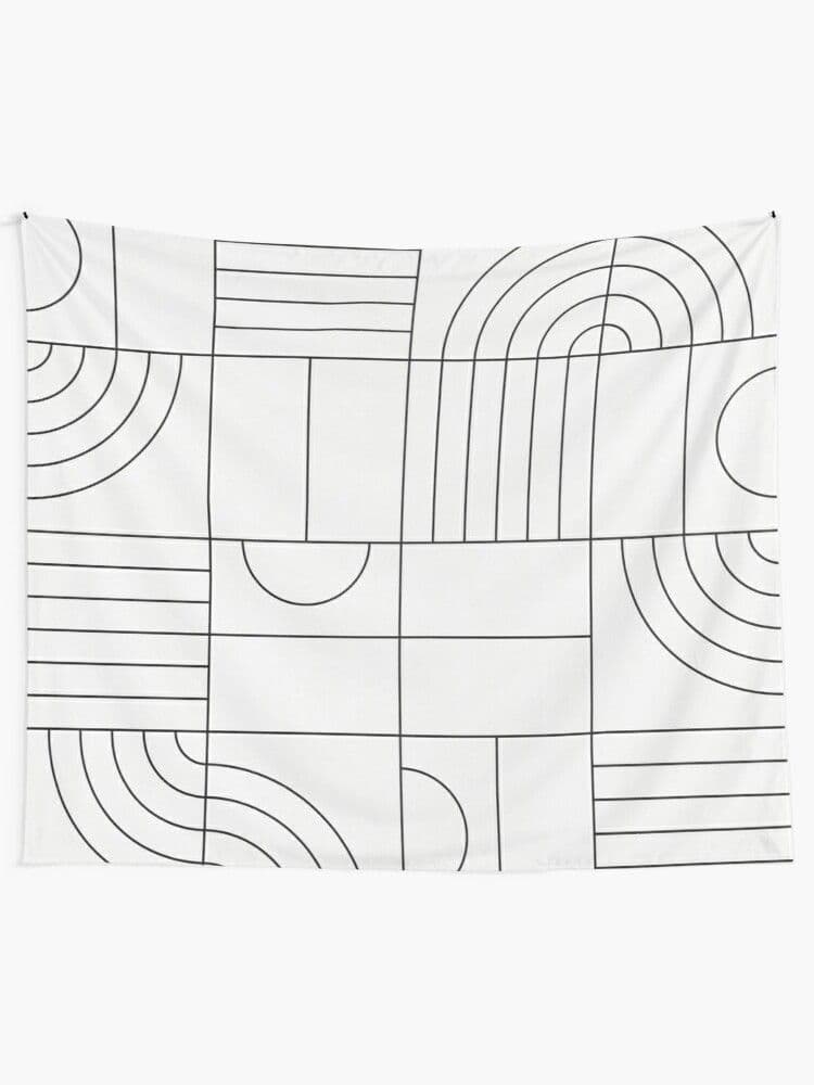 Tapestry // My Favorite Geometric Patterns No.19 - White by Zoltan ...