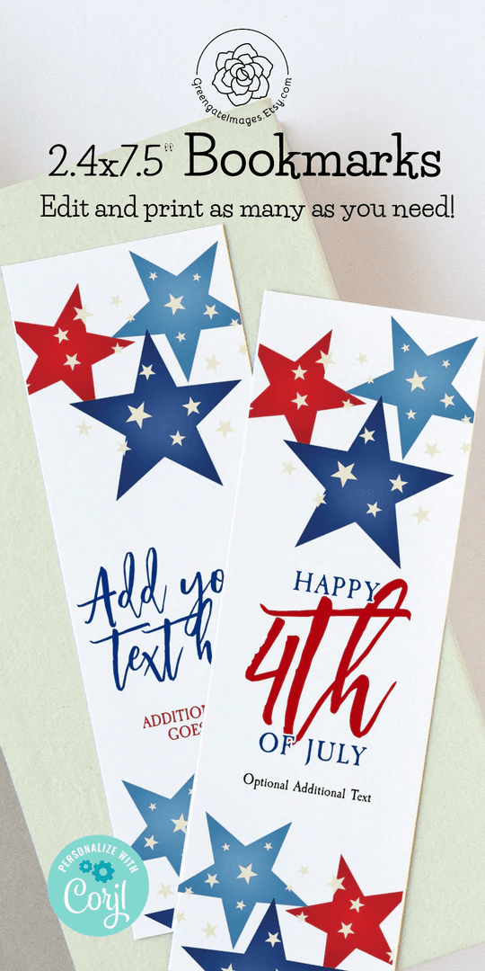Patriotic Bookmark - Stars in 2022 | Custom bookmarks, Bookmark ...