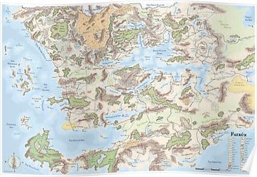 Map of Faerun 3E Poster | Dungeons and dragons, Fantasy world map, Map