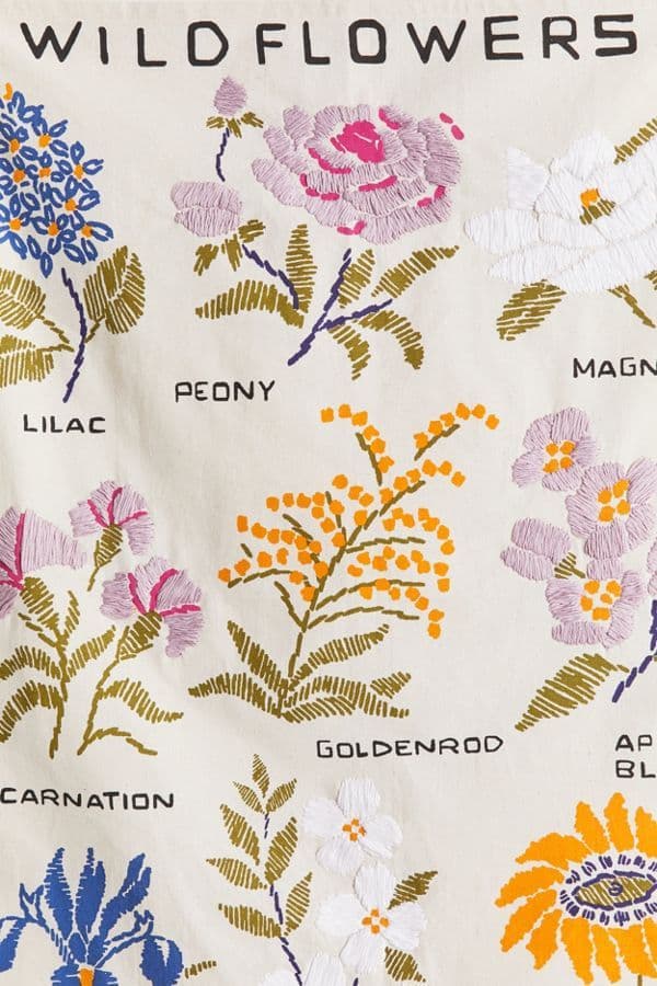 Wildflower Embroidered Tapestry | Urban Outfitters