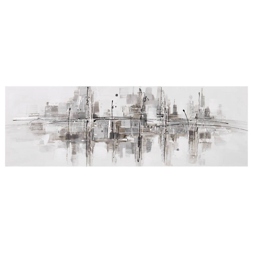 Abstract Oil Painted Canvas | Silver | Bouclair | Oil painting abstract ...