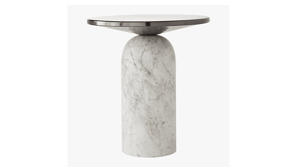 Martini Side Table with White Marble Base + Reviews | CB2 | Side table ...