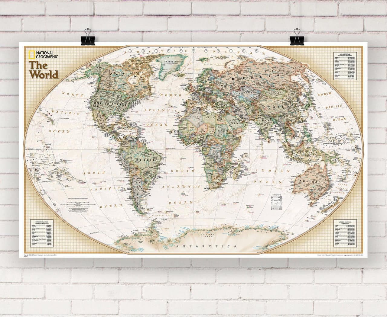 National Geographic World Explorer Executive Wall Map | 58" x 36 ...