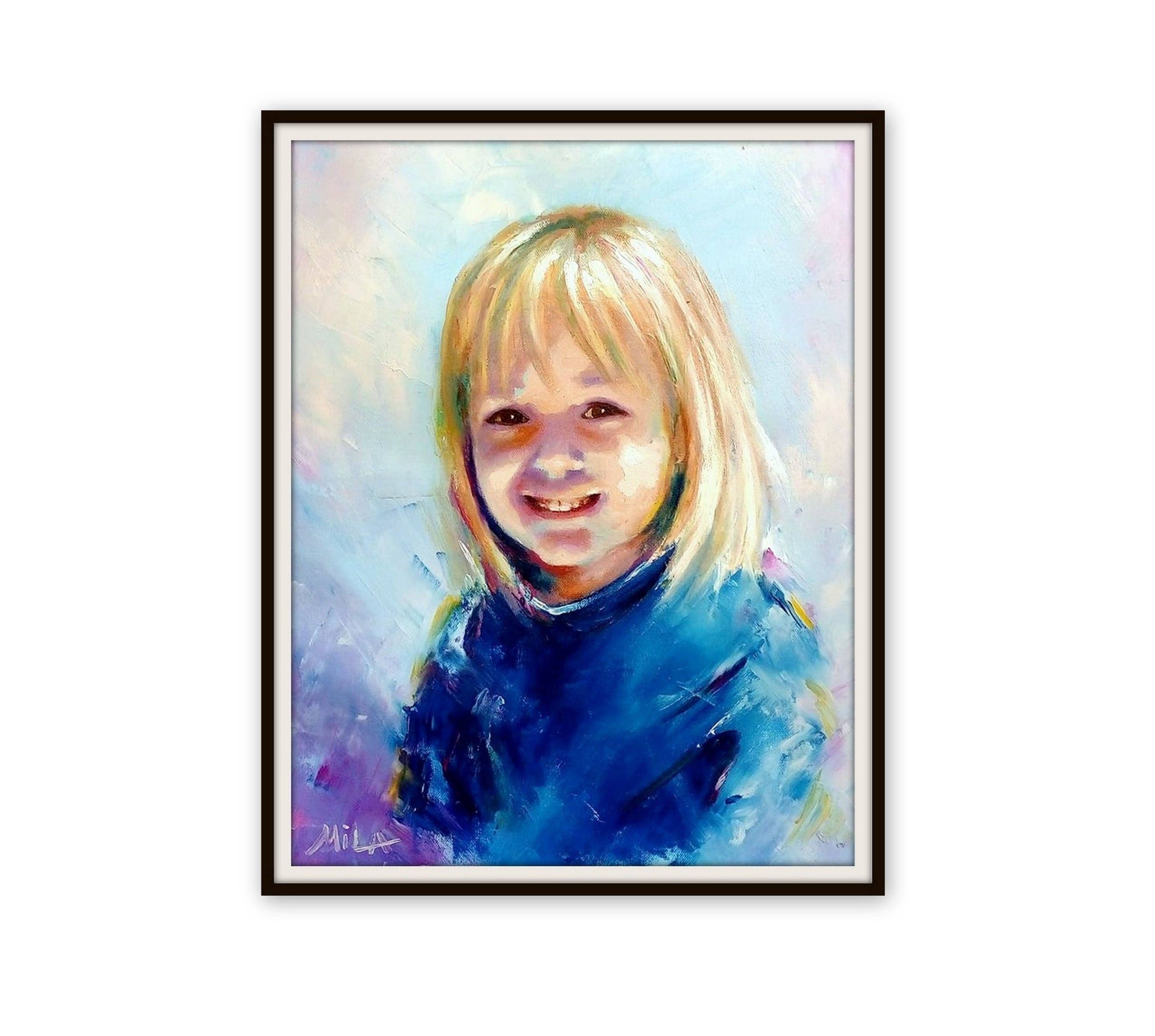 Custom Portrait - Oil Canvas - Child Portrait Family Portrait Wedding ...