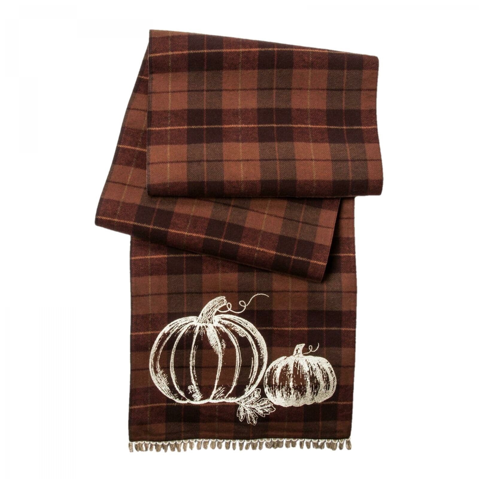 Threshold Harvest Pumpkin Plaid Extended Length Table Runner | Chic ...