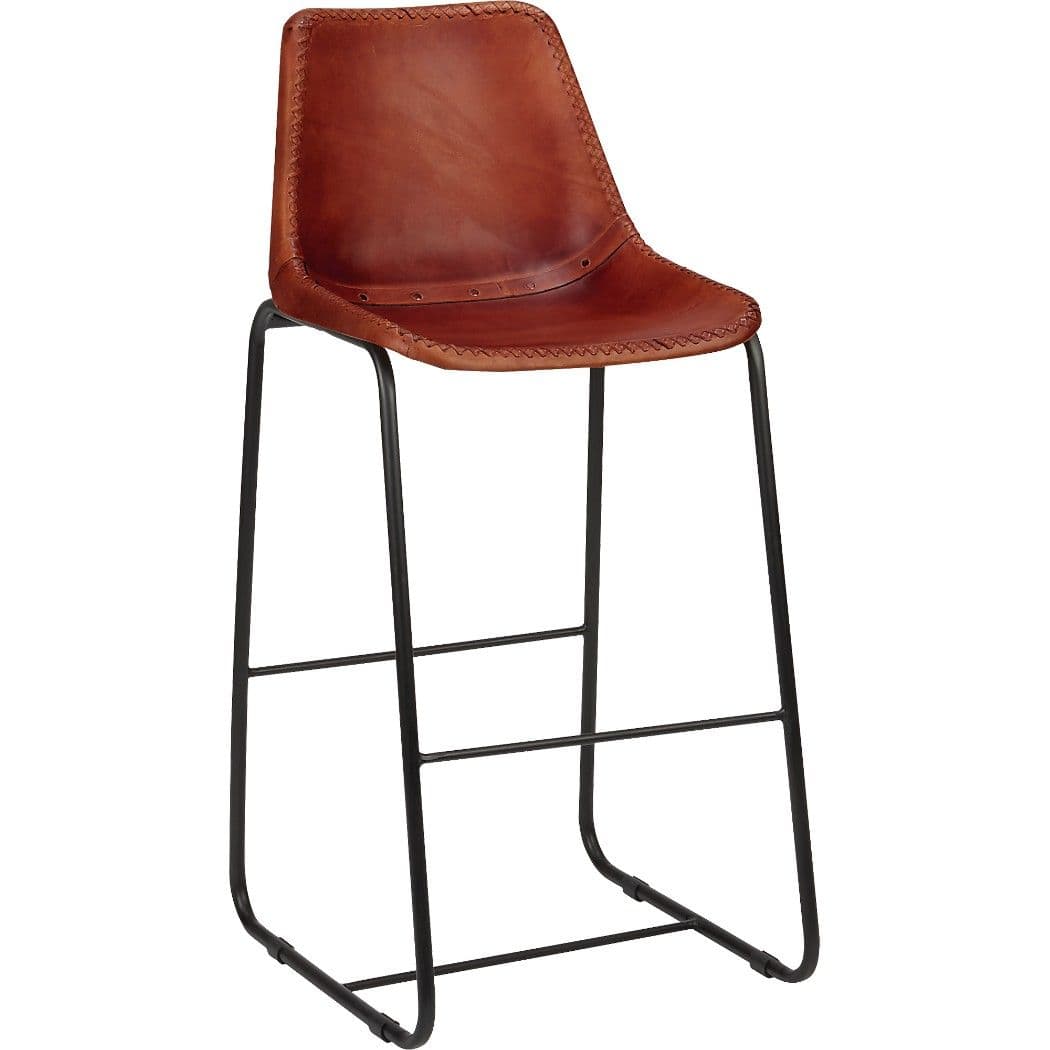 Roadhouse Leather 30" Bar Stool + Reviews | CB2 | Leather bar stools ...