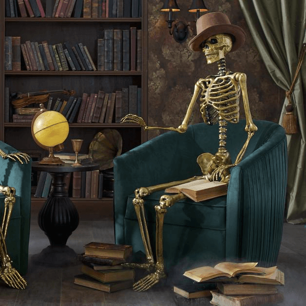 Gold 5' Skeleton | Grandin Road | Grandin road, Halloween decorations ...
