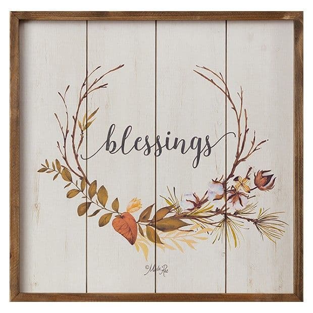 Blessings Framed Farmhouse Wall Decor | Fall wall decor, Farmhouse wall ...
