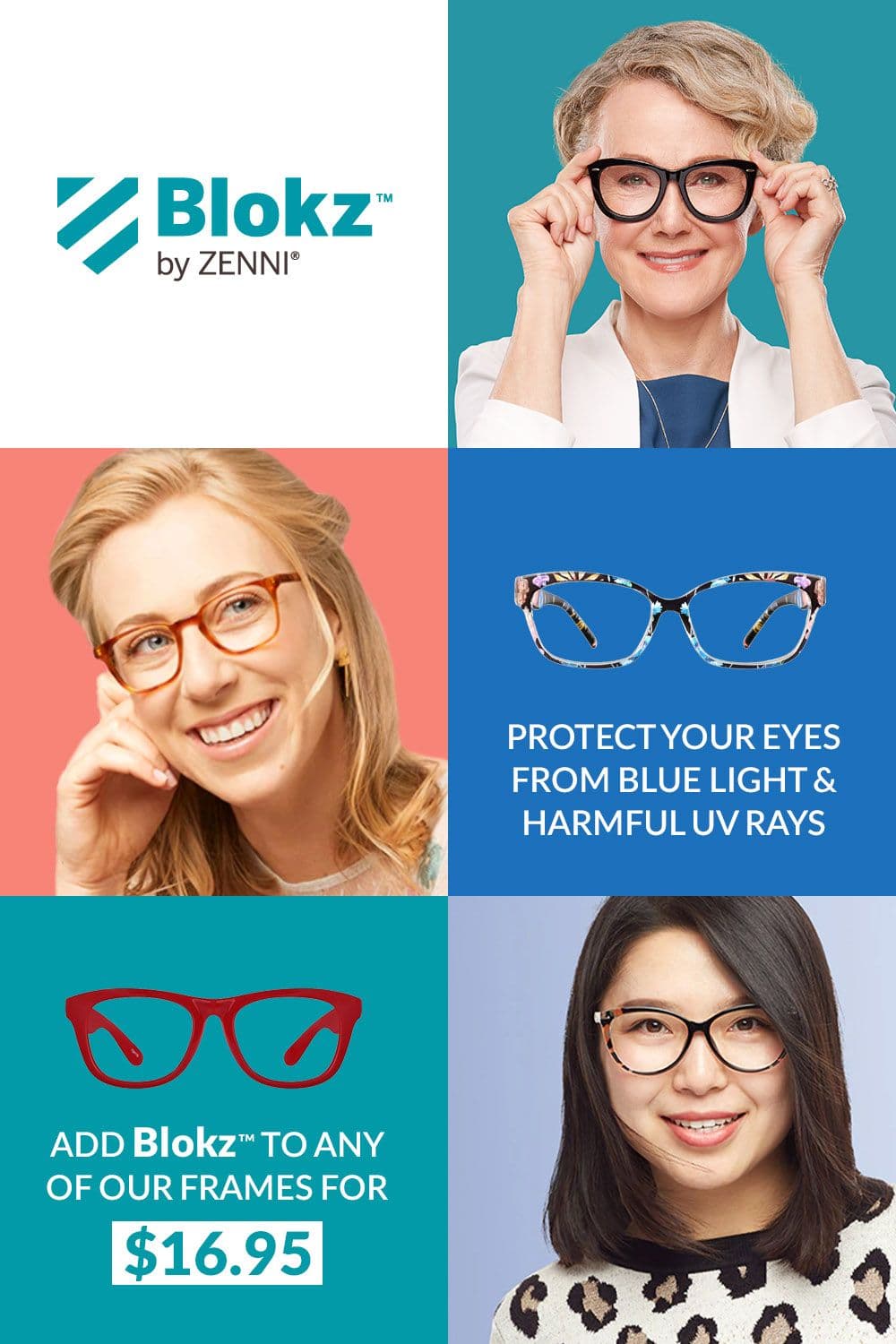 Blokz™ blue blocker lenses from Zenni | Fashion eye glasses, Thin hair ...