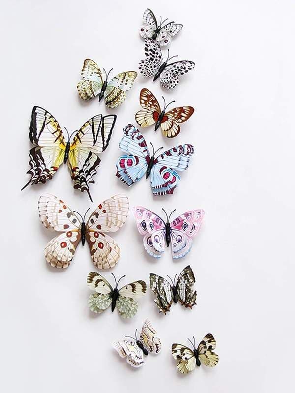 3D Butterfly Wall Sticker 12pcs | 3d butterfly wall stickers, Butterfly ...