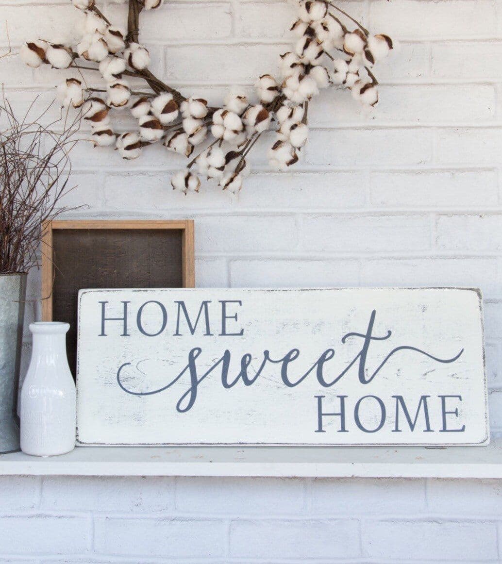 Home sweet home, rustic wood sign, rustic wall decor, french country ...