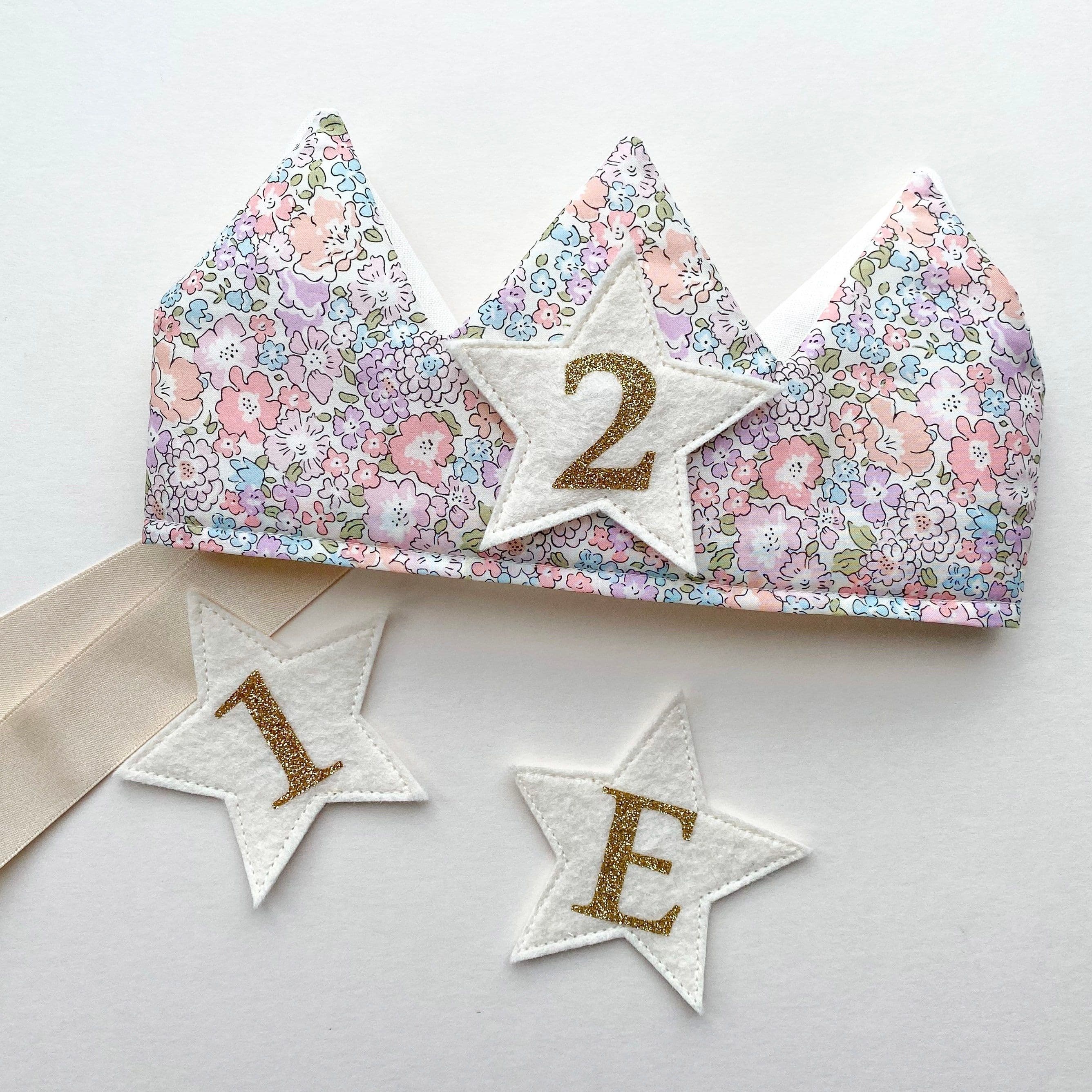 Fabric Crown With Removable Numbers, Adjustable Crown, Birthday Crown ...