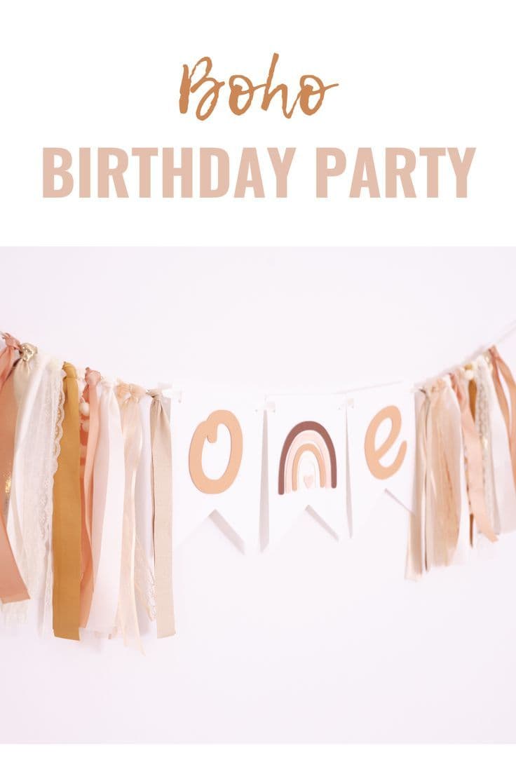Boho Rainbow Birthday Banner
