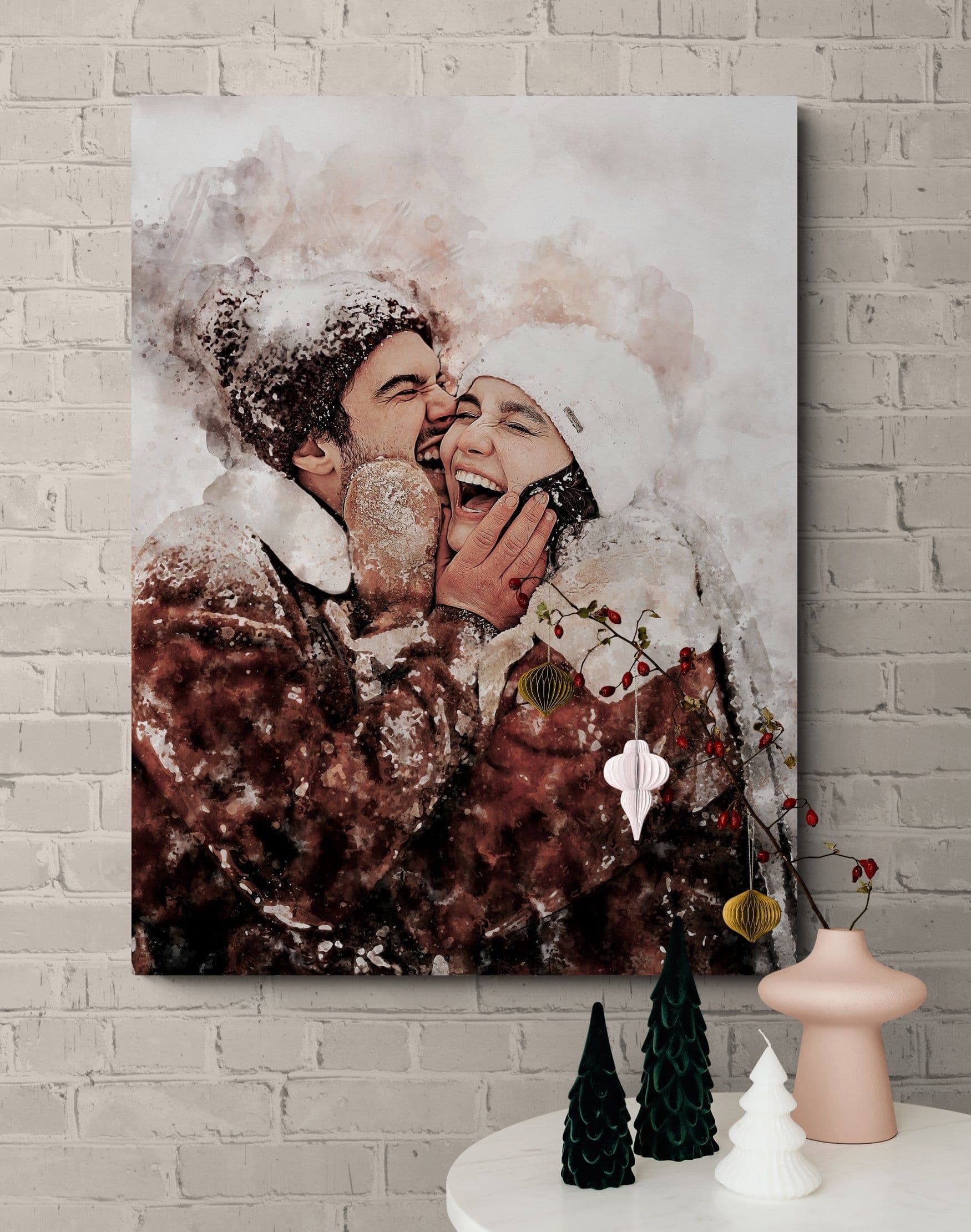 Personalized Couple Portrait Canvas Gift | Engagement, Anniversary ...