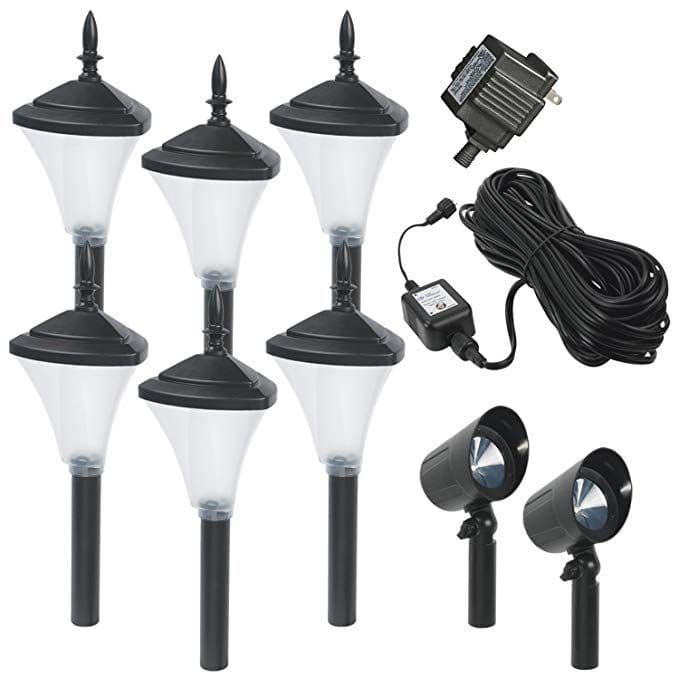 Paradise by Sterno Home Low-Voltage Plastic LED Path and Spot Light Kit ...