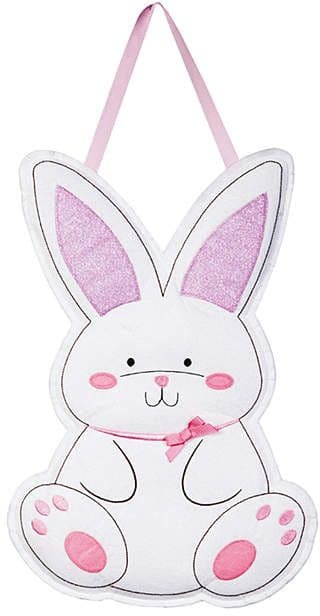 Evergreen Easter Bunny Felt Door Hanger | Easter door hanger, Bunny ...