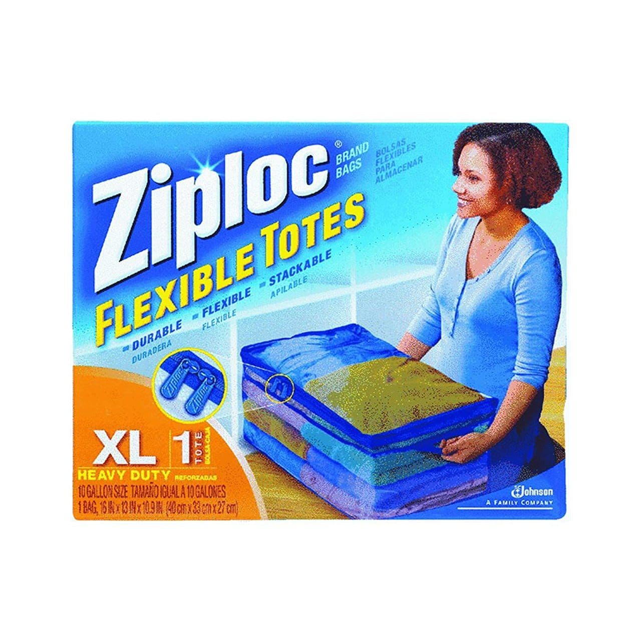 Ziploc XL Flex Flexible Tote with Handle, Large, Clear | Storage bags ...