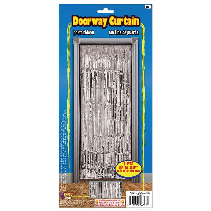 Silver Tinsel Doorway Curtin - PartyBell.com | Silver tinsel, Doorway ...