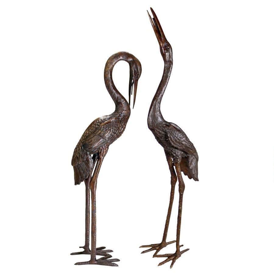 KW955020 Large Herons Cast Bronze Garden Statue Set | Garden statues ...