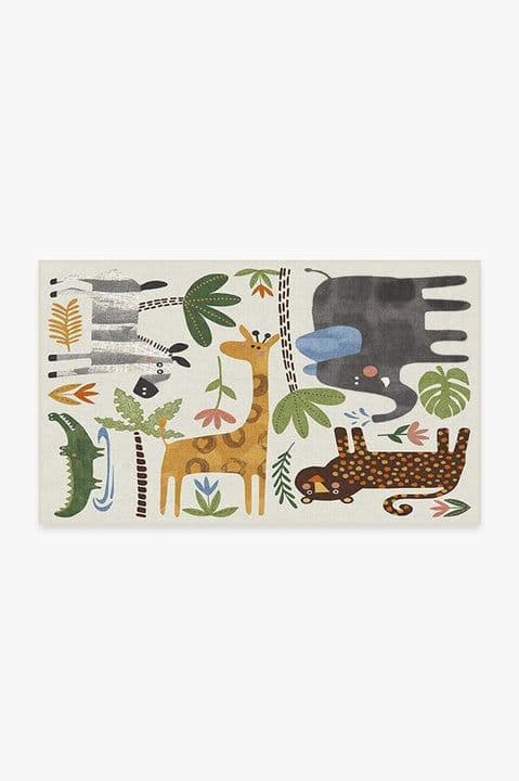 Jungle Safari Multicolour Rug | Washable Rug | Ruggable UK | Ruggable ...