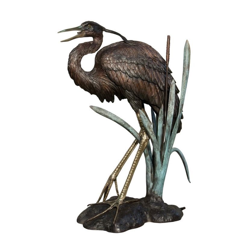 cast bronze heron fountain sculpture | Beeldhouwwerk, Illustraties