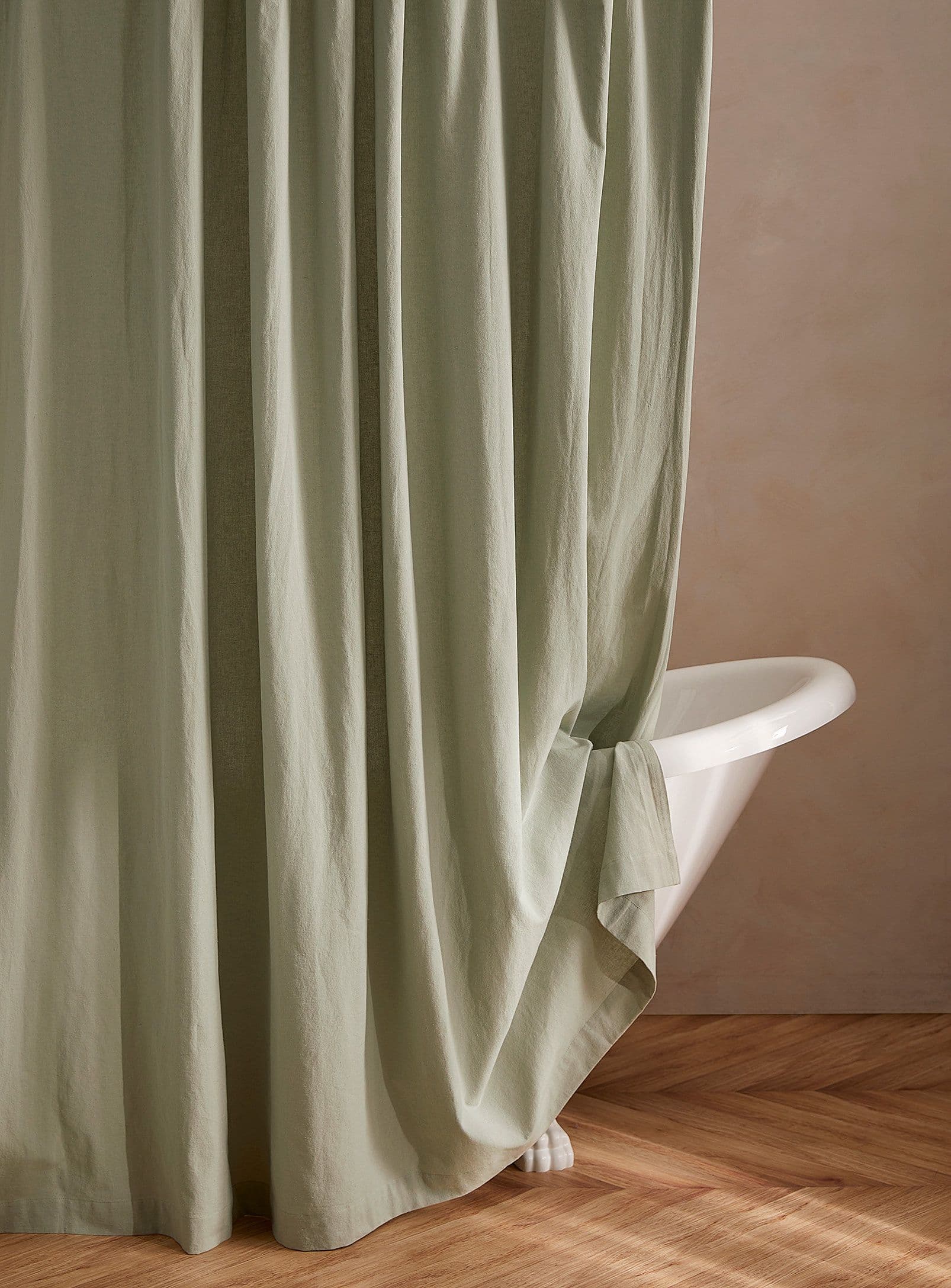 Simons Maison - Chambray Shower Curtain in Green | Cool shower curtains ...