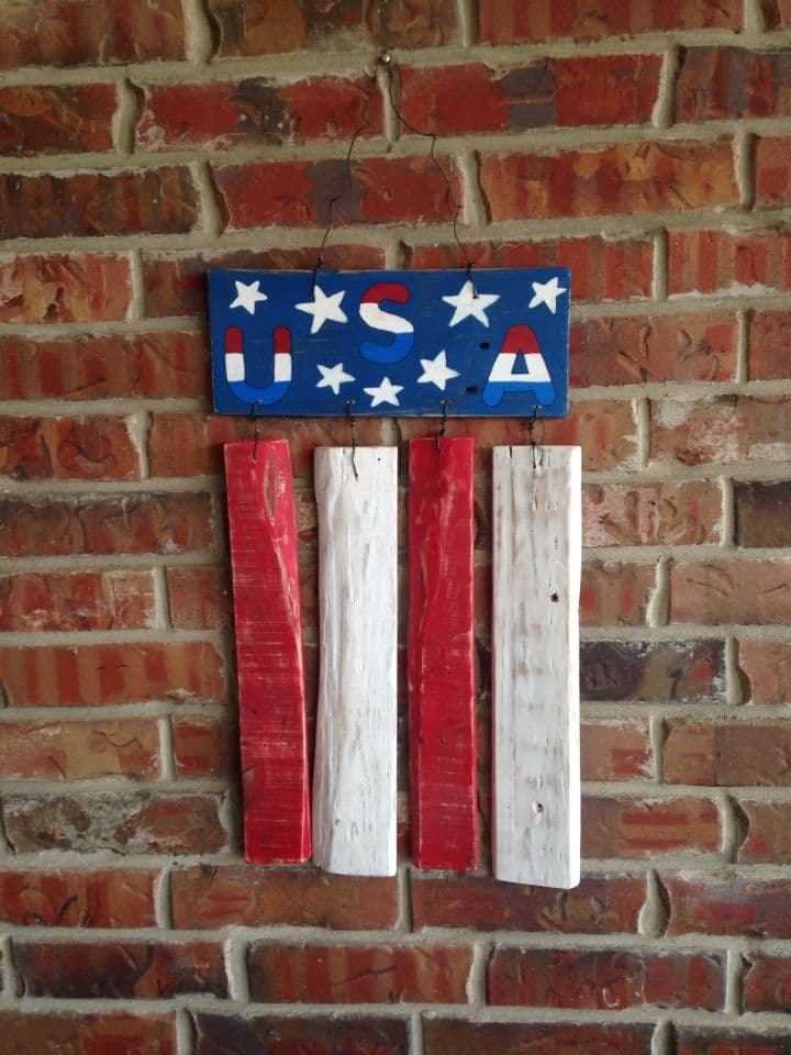 USA flag pallet sign | Pallet flag, Pallet crafts, Crafts