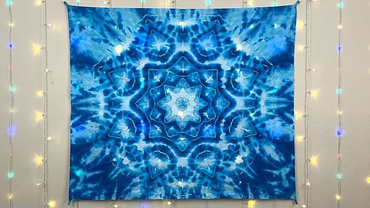 How to tie dye snowflake mandala tapestry step by step tutorial – Artofit