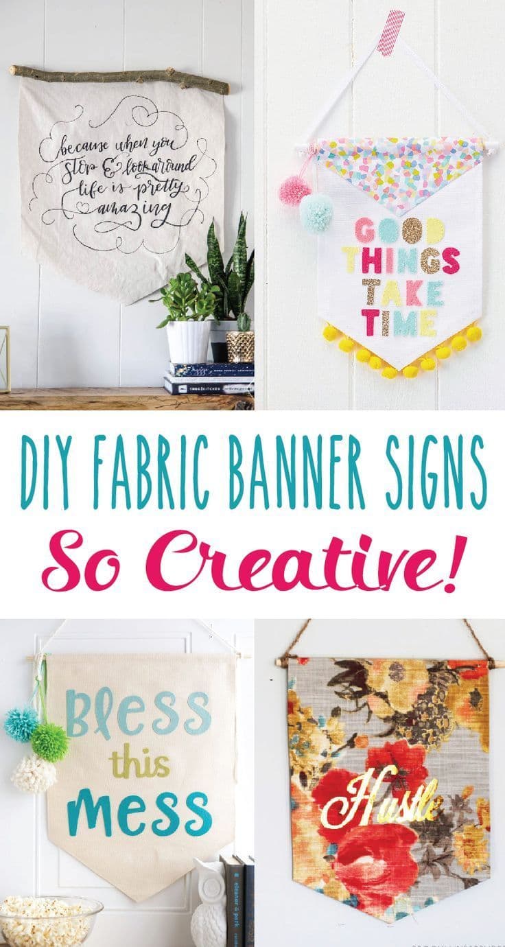 Creative DIY Fabric Banner Signs | Diy fabric crafts, Diy fabric banner ...