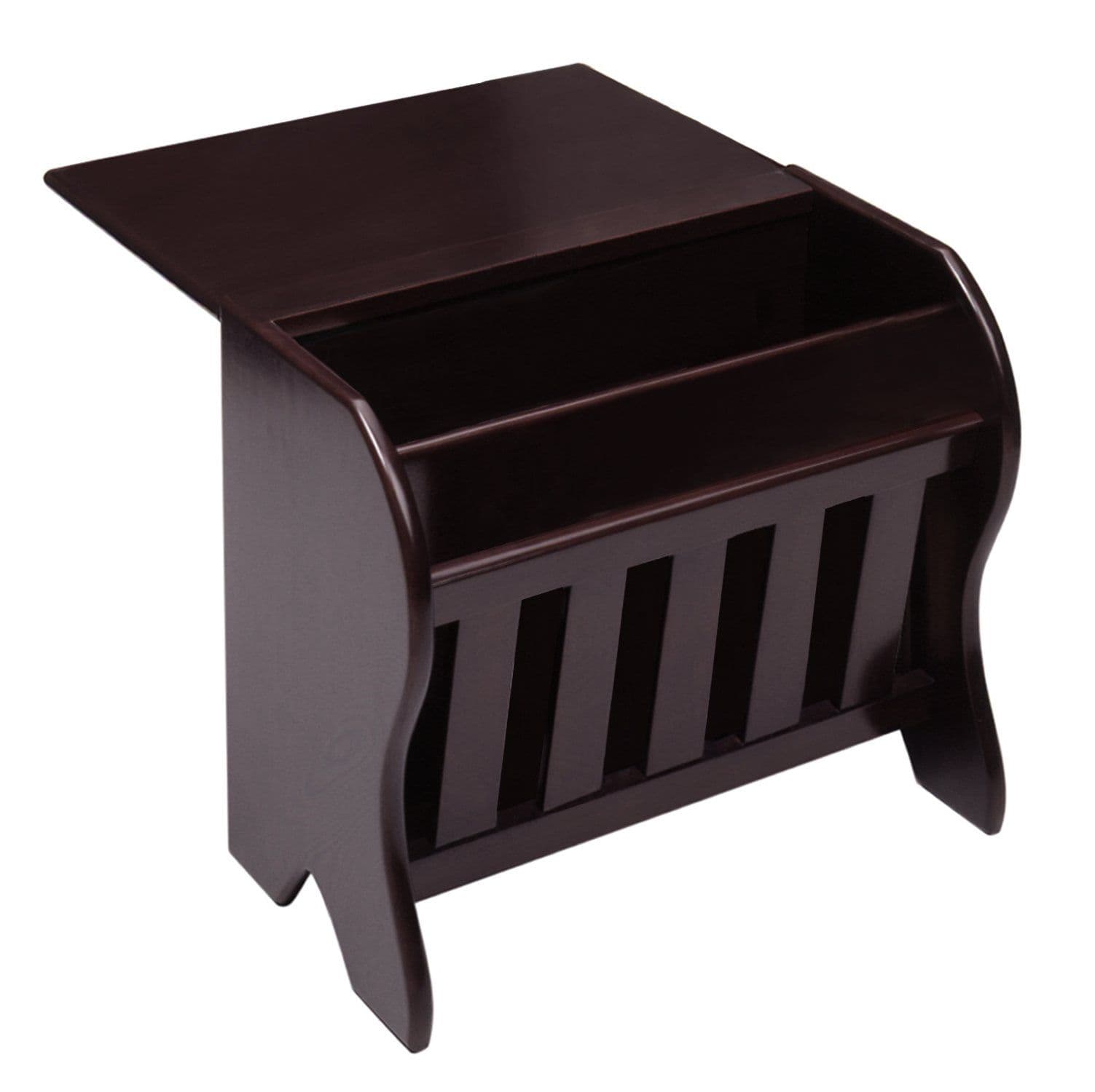 Winsome Wood Magazine Rack with Drop Leaf Table, Dark Espresso Finish ...