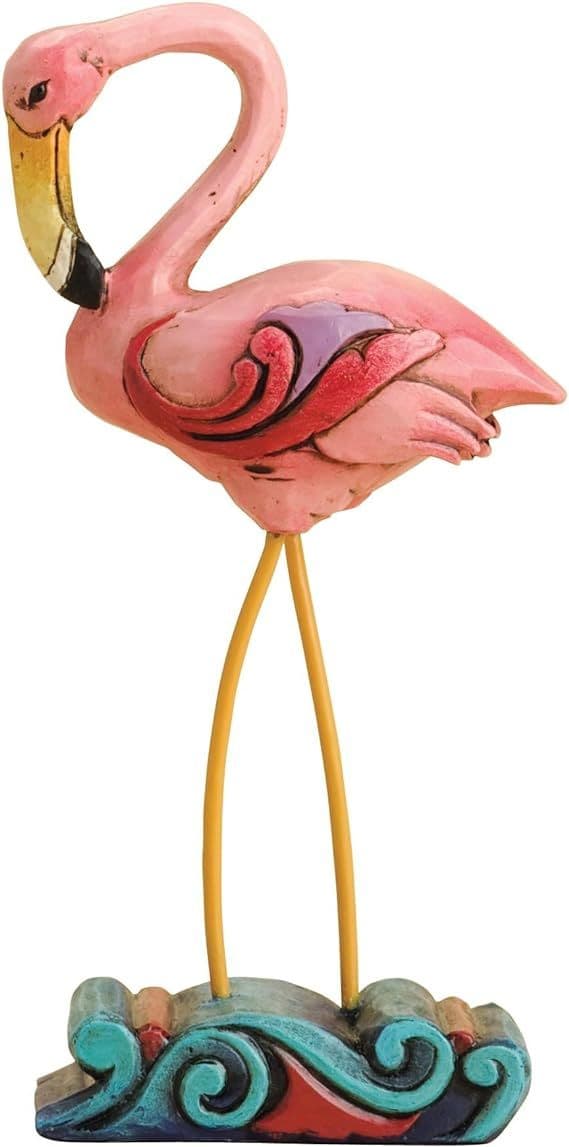 Enesco Jim Shore Heartwood Creek Mini Flamingo Figurine, 4-Inch ...