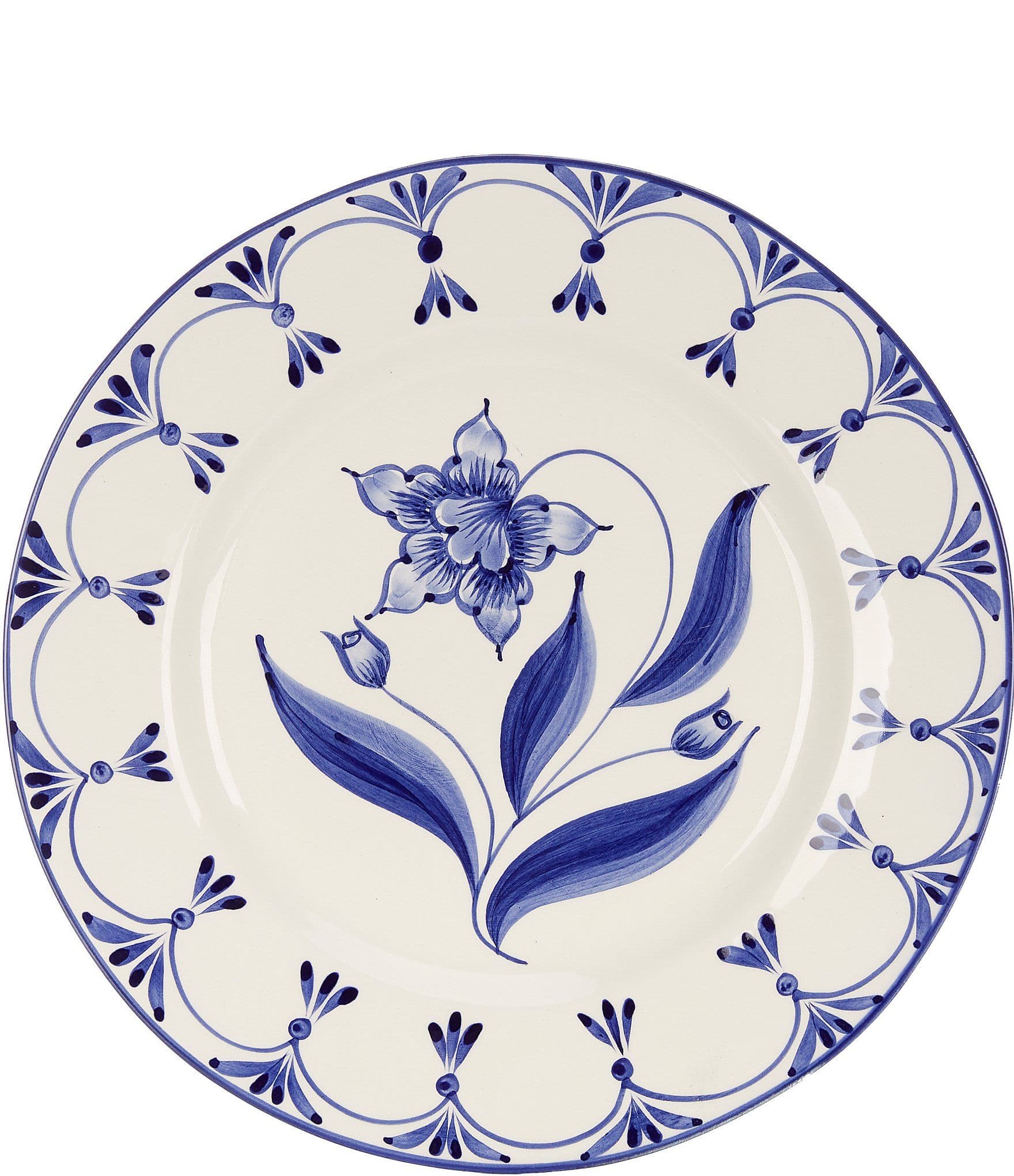 Southern Living Genevieve Collection Blue Hand Painted Dinner Plate ...