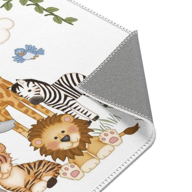 Safari Animals Nursery Area Rug Baby Girl Boy Floral Jungle - Etsy ...