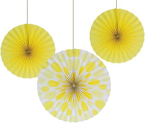 Creative Converting 3-Count Solid and Polka Dots Paper Fans, 12"/16 ...