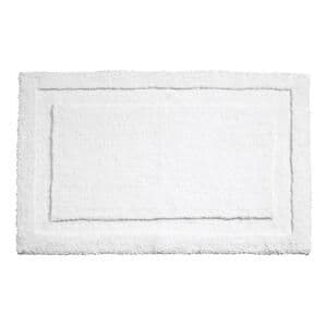 iDesign 17050 Bath Spa Rug 34" L X 21" W White Microfiber Polyester ...