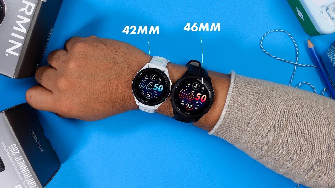 Garmin Forerunner 265 & 265s - Size Comparison on Wrist! (46mm vs 42mm ...