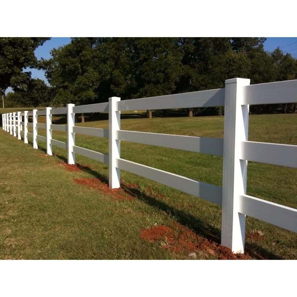 3 Rail Vinyl Ranch Post & Cap - Vinyl Fence | Ubuy India