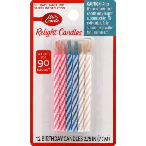 Betty Crocker Birthday Candles, Relight, 2.75 Inch - Smart & Final