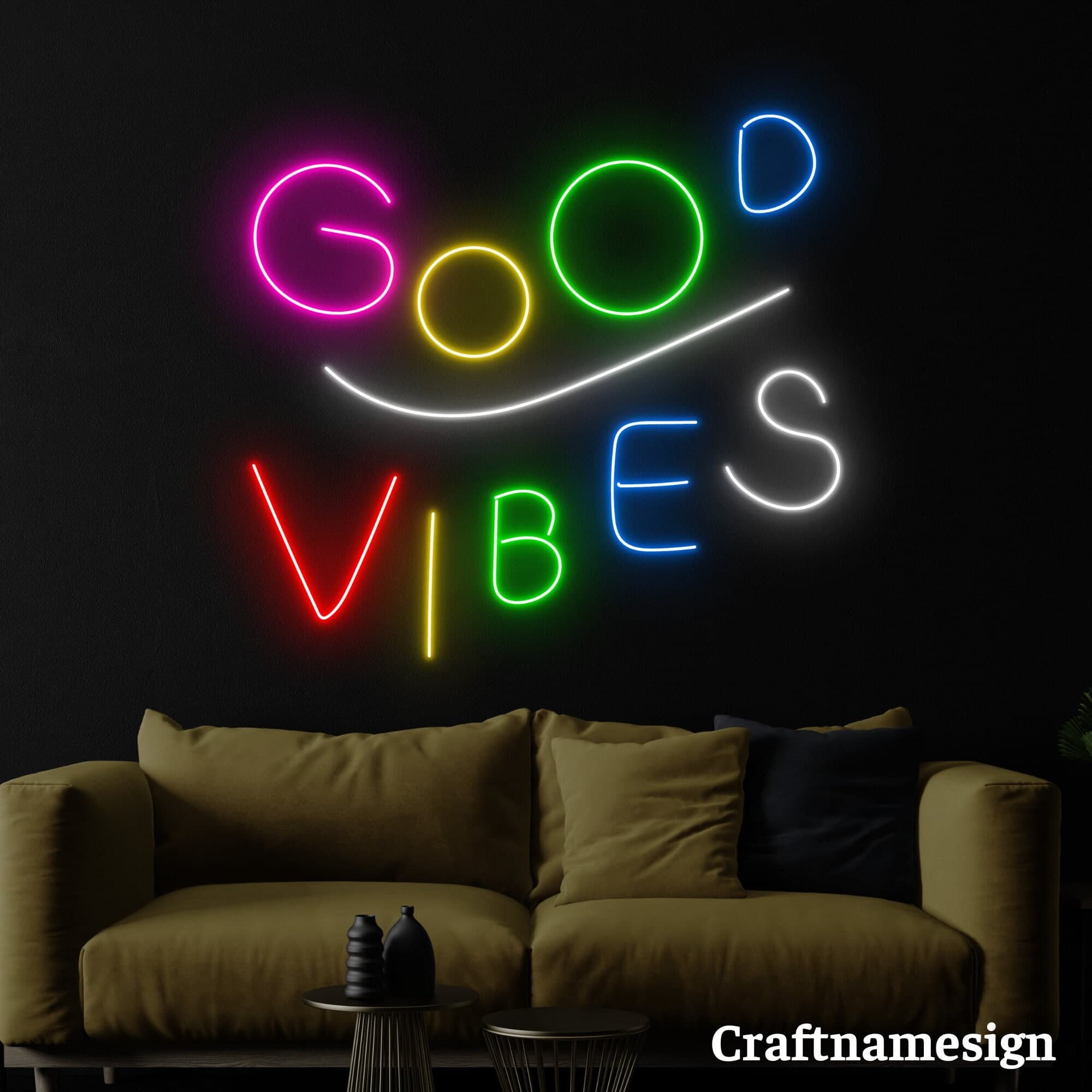 Good Vibes LED Neon Sign - Craft Name Sign