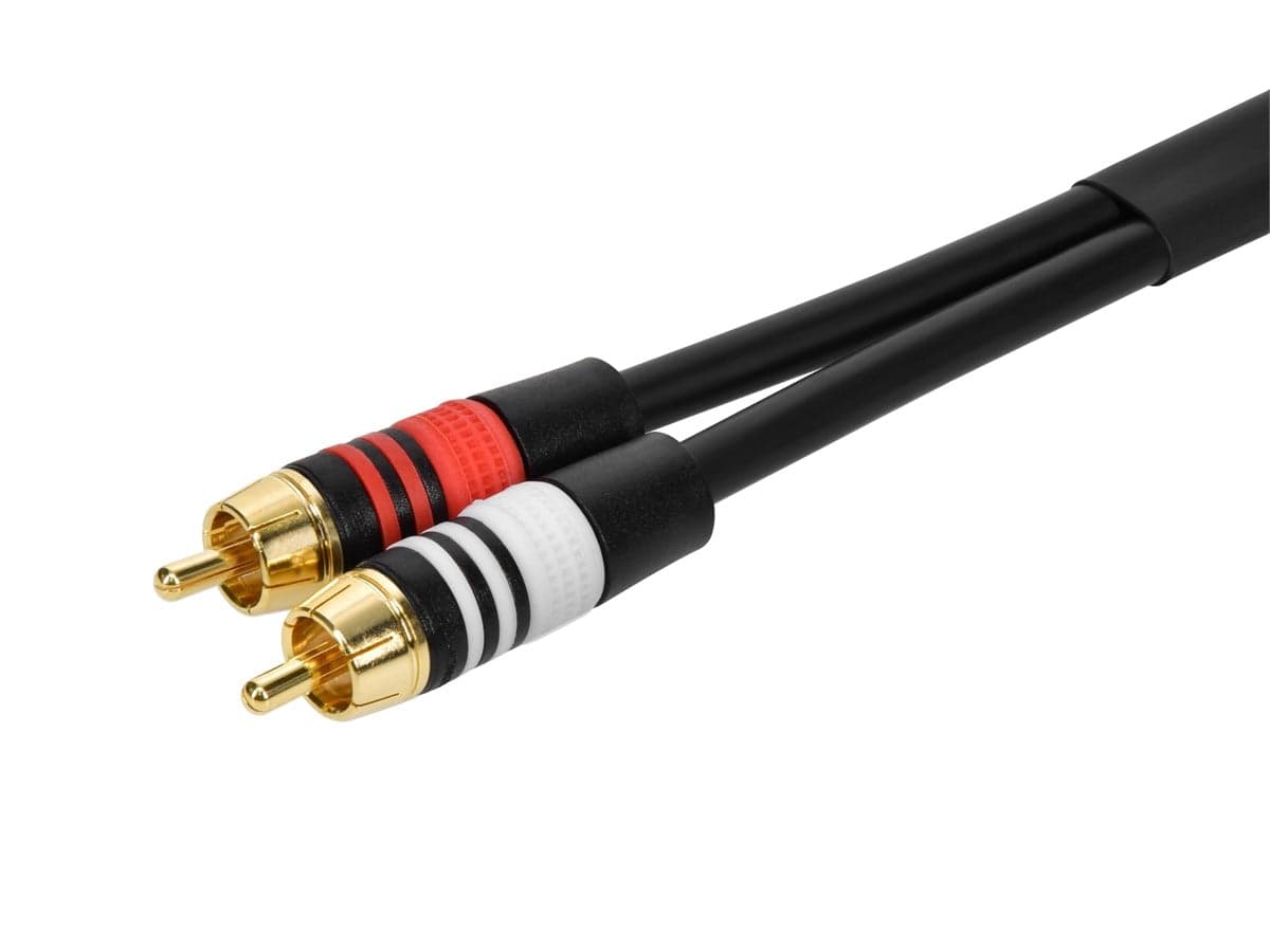 Monoprice 15ft Premium 2 RCA Plug/2 RCA Plug M/M 22AWG Cable - Black ...