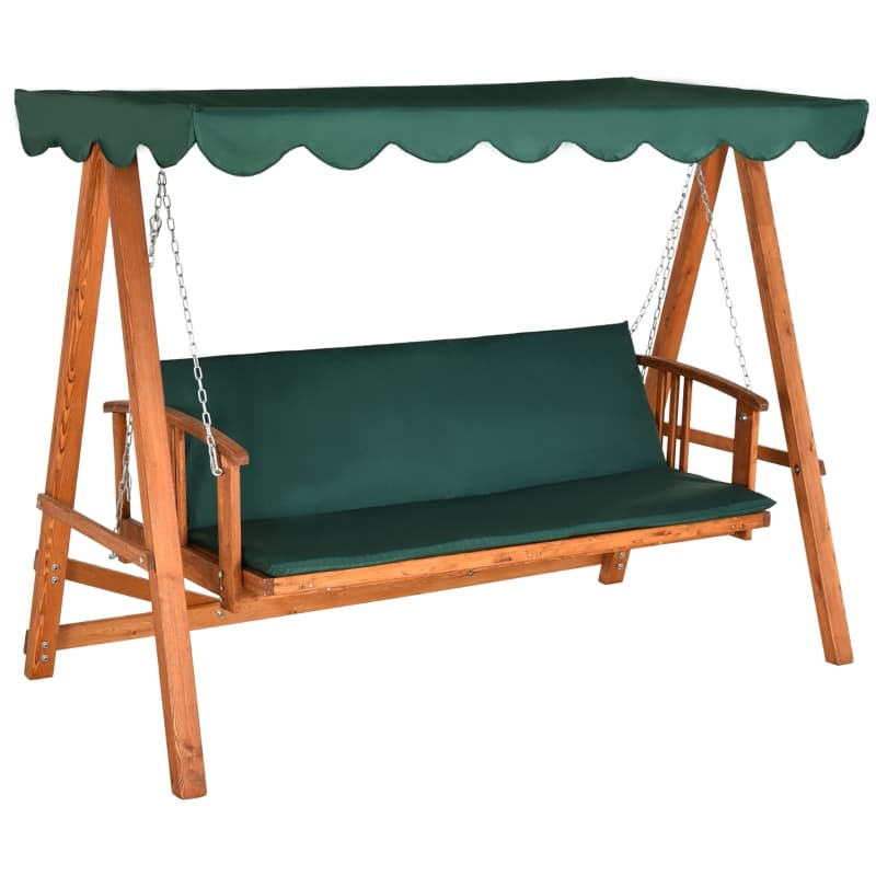 Outsunny 3 Seater Wooden Garden Swing Chair | Aosom UK