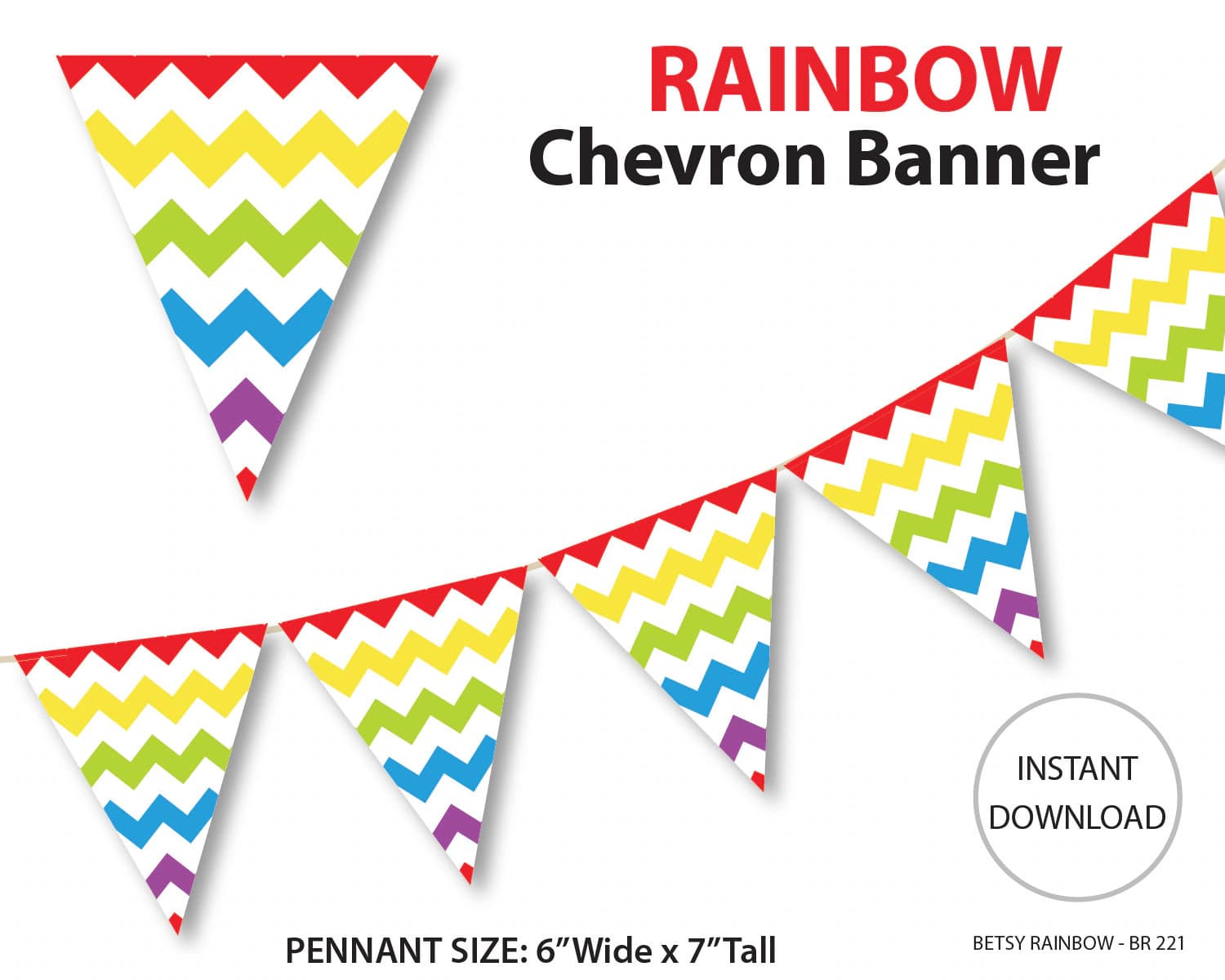 Printable banner chevron banner rainbow banner printable