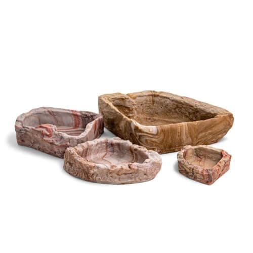 Fluker's Corner Rock Bowl, Food & Water Dish for Hermit Crabs, Small 4"